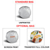 A reflective car sunshade featuring various designs in shades of white and vibrant colours with a logo.