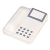 A white telephone-shaped stress reliever with grey detailing, designed as a fun keyring.