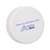 A white circular container with a blue logo and text, designed for holding a product related to vision enhancement.