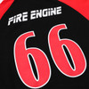 A black and red sweatshirt featuring a large "Fire Engine" text and the number "66". It has a logo on it.