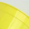 A yellow 650ml plastic stadium cup with a smooth finish and a branding logo.