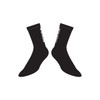 A pair of black mid socks featuring a logo on the cuff. Suitable for various footwear styles.