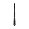A black tie featuring a repeated pattern, including a logo. Ideal for formal attire or accessories.