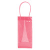 A PVC clear wine ice tote bag in translucent pink with two handles and a sleek, minimalist design.