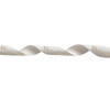 A satin polyester ribbon in white with a gold foil pattern, featuring a logo along its length.