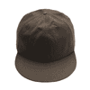 A giant brown baseball cap with a flat brim and structured crown, featuring a logo on the front.