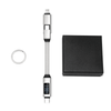 A 100W 3-in-1 aluminium charging cable with a digital display, alongside a black presentation box and keyring.