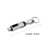 A 100W 3-In-1 aluminium charging cable in silver with a digital display and attached keyring.