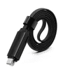 A 60W long 3-in-1 charging cable in black, featuring a braided design and a single connector end.