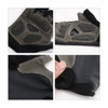 A pair of grey and black anti-slip bike gloves featuring textured grips and a Velcro closure.