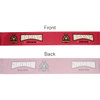 A red promotional ribbon with logos on both sides, featuring text related to boxing.