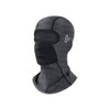 A breathable balaclava cycling face mask in grey, featuring a mesh eye area and a fitted design with a logo.