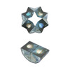 A multicoloured 3D Flips Puzzle Disc Magic Cube featuring starry and planet-themed designs, assembled in a star shape.