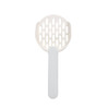 A cat litter scoop in white, featuring a flat, slotted shovel design with a sturdy handle.