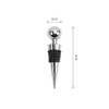 A stainless steel vacuum sealed bottle stopper with a chrome finish, featuring a black rubberised grip.