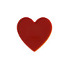 A heart-shaped acrylic coaster in a rich red colour, featuring a smooth, glossy finish.