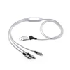 A 6-in-1 night light charging cable in white, featuring multiple connectors and a USB end, with a logo present.