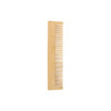 A fine-tooth bamboo comb in a natural light brown colour, featuring narrow teeth and a smooth, sleek design.