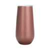 A drink bottle in a matte bronze finish with a clear lid, designed for beverages. Includes a logo or branding.