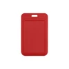 A red ABS single side ID card holder with a top handle and a simple, flat design.