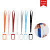 A selection of ABS double-sided ID card holders in various colours, including orange, red, grey, blue, and black.