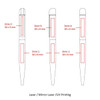 A diagram of the BND62 FOLK Twist Metal Ball Pen displaying zones for printing measurements. The pen has a sleek metallic design.