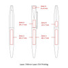 A diagram of the BND66 Slim Twist Metal Ball Pen, featuring sections for printing and branding, showcased in multiple views.