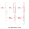 A diagram of four metal ball pens in various designs, featuring highlighted areas for custom printing.