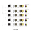 A collection of Slim Hex Pens in various colours, including black, white, silver, and gold, featuring a logo.