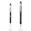 Two black Stylus Hex Pens with silver accents, featuring logos and a dual tip for writing and touchscreen use.