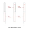 A metal ball pen design in white with red detailing and zones marked for printing. The pen features a clip.