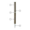 A metal ballpoint pen with a brown barrel and chrome accents, featuring a logo.