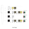 A colour range chart displaying options for the BND75 Claw Twist Metal Ball Pen, including various finishes and colours.