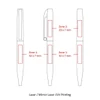 A metal ball pen in white with zones for printing. It features a clip and a smooth twist mechanism.