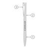 A metal ballpoint pen in white with a silver tip and clip, featuring a logo on the body.