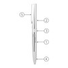 A silver metal ballpoint pen with a smooth finish and a clip, featuring a logo.