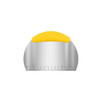 A flour cutter with a stainless steel blade and a yellow handle, featuring measurement markings along the edge.