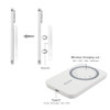 A white 5000mAh magnetic wireless power bank with a Type-C port and a logo. It features magnetic charging for compatible devices.