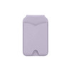 A light purple PU magnetic card holder with a smooth finish and a slot for a mirror. It features a logo.