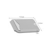 A grey PU magnetic card holder with a mirror, featuring dimensions of 10.3 cm by 6.4 cm by 1 cm.