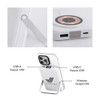 A white 10,000mAh magnetic wireless power bank with phone stand and USB ports, featuring a logo.
