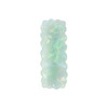 An iridescent hair clip in a wavy rectangle shape, featuring shades of pale green and blue. It has a glossy finish.