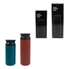 A drink bottle set featuring a turquoise 350ML and a red 500ML double wall stainless steel design, with branding.