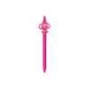 A pink pen featuring a cute elephant topper. The pen has a logo on its body.