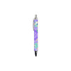 A ballpoint pen with a purple design featuring a nursing theme and a silver clip. It has a logo on the barrel.