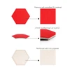 A hexagonal piece of red premium soft microfiber PU material, featuring a foam air cushion and reinforced backing.