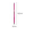 A pink double-ended pencil and ballpoint pen with dimensions: 182mm long and 10mm wide. Features a logo.