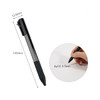 A black plastic pen with a textured grip and a clip, featuring a 0.5mm refillable tip.
