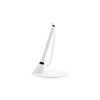 A white counter fixed signature pen with a flexible hose and a stable base. It includes a branding logo.