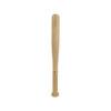 A baseball bat-shaped pen in a light wood colour, featuring a gold band near the writing end and a logo.